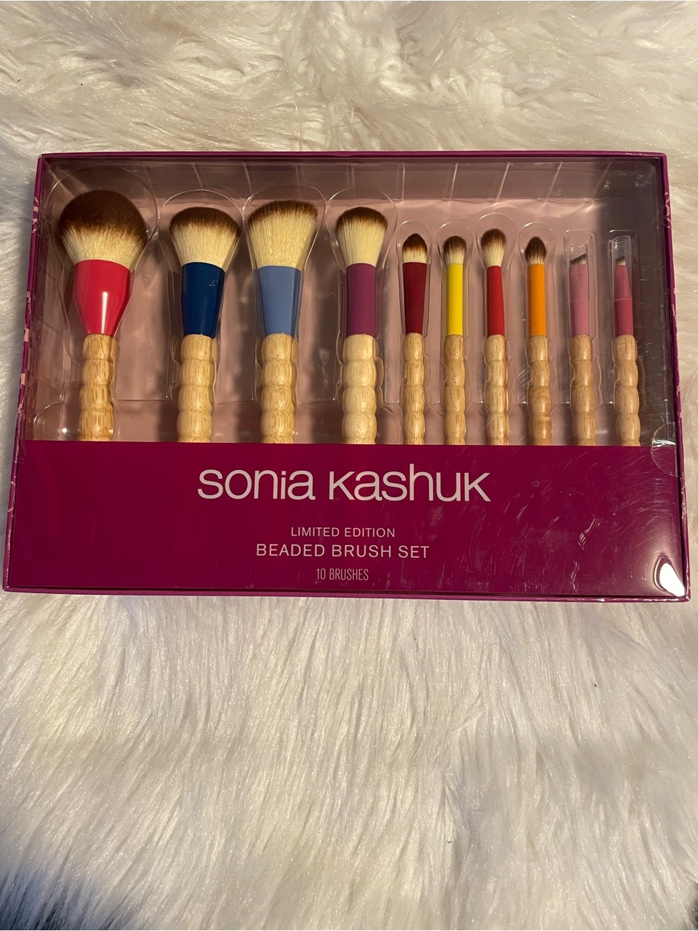 10 pieces world crafted by Sonia Kashuk. Limited Edition  Beaded Brush Set.Magen